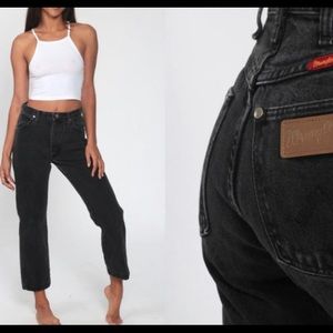 Vintage highrise wranglers washed black 11